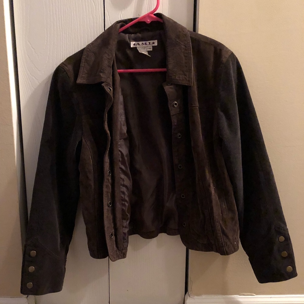 AMI Brand brown suede jacket